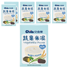 Chila 兒食樂 蔬果米泥, 紫山藥口味, 原食物製作, 鋁箔密封袋包裝, 100%台灣農作物, 紫山藥, 120g, 6盒
