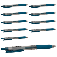 ZEBRA 斑馬牌 SARASA CLIP 環保鋼珠筆 JJS15-BG 0.4mm 10支, 藍綠色, 1盒