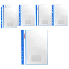 DaTaBanK 三田文具 A4 11孔輕便軟質資料簿 附名片袋 商業資料簿-藍, 1入, 6本