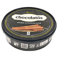 chocolatos 芝莉 迷你捲心酥 黑巧克力, 190g, 1罐