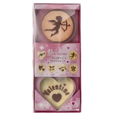 Cakeland 餅乾切模 JP CK1193 情人節心 + 圓印圖版 Set, 1個