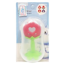 Snow Bear 小白熊 朴蜜兒 全矽膠水果造型固齒器, 一體成型無接縫 無毒 無雙酚A 可站立 防吞設計, 單品, 蘋果, 1個