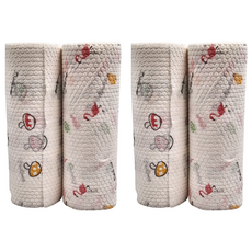 拋棄式懶人紙抹布 印花圖紋 (圖案隨機), 2捲, 2組