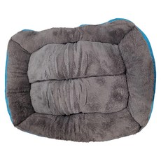 凹型窩 貓狗通用寵物床, S (60*45CM), 短毛絨, 藍色, 1個