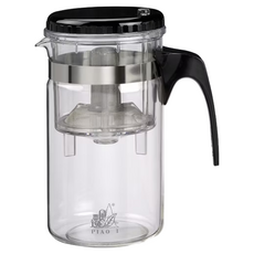 玻璃泡茶 飄逸壺, 一鍵過濾, 耐溫差-20°C至120°C, 1L, 1個