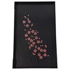 田中箸店 木紋風漆器角型端盤 黑色, 25.3 x 15.8 x 1.3cm, 1個