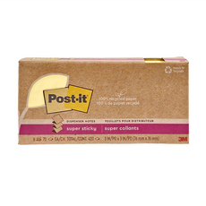 3M Post-it 利貼 狠黏環保抽取式便條紙 76 x 76mm 420張, 黃色, 1盒