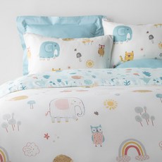 HOLA 和樂家居 天絲防蟎抗菌被套雙人, 森林動物好朋友