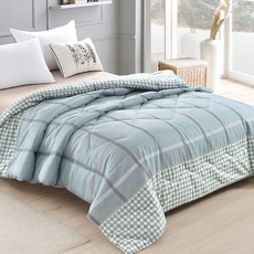 FOCA 可水洗/機洗韓式100%精梳純棉銀離子防蹣抗菌羽絲絨暖冬被, 流動時光