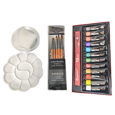 giorgione 創意無限專業級高顯色鋁管水彩顏料繪畫大全套組, 12色, 12ml