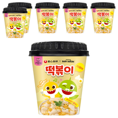 TAEKYUNG 泰耕 Baby Shark 炒年糕杯 白醬味 方便即食 可愛造型 濃郁白醬 全家大小都喜歡, 6個, 111g