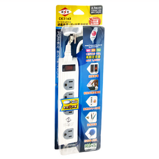 WeiTien 威電 延長線 1開4插 3P 安全過載斷電, 2.7m, 白色, 1個