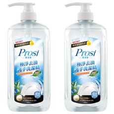 Prosi 普洛斯 極淨去油護手洗潔精 添加護膚配方 低泡沫易沖洗 散發淡淡綠茶香氣, 1L, 2瓶