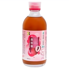 百家珍 Light 果醋 荔枝醋 400mL - 無添加焦糖色素，調整體質，營養補給, 1瓶