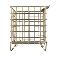 方形角座收納籃 16.5 x 13 x 13cm 15歲以上, 金色, 1個