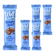 Well Naturally 無糖牛奶巧克力-極致絲滑, 45g, 5包