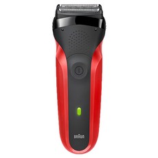 BRAUn 百靈 三鋒系列 往返式 電動刮鬍刀 紅色 300s-R 可充電的 刀頭防水 台灣原廠公司貨 保固2年