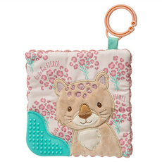 mary meyer 蜜兒 多功能固齒沙沙紙 動物圖案 安撫寶寶情緒 含固齒器 方便攜帶, 單件, 恰恰豹, 1入