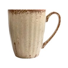 日本 美濃燒 啞光鏽邊十草 馬克杯 200ml 陶瓷 日本產, 米白色, 1個