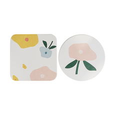 Caldo 卡朵生活 小花珪藻土, 白色, 1組