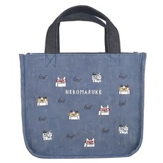 kUSUgURU JAPAN 日本眼鏡貓 午餐袋 牛仔藍, 1個