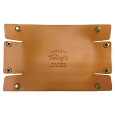 CCHING 青青文具 today's長方皮製收納盤 簡單生活, 棕色, 1入