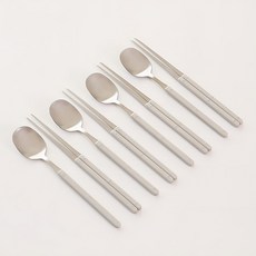 DALPAENGI LIVING 四人份餐具組, 1組, 暖灰色, 勺子 4p + 筷子 4p