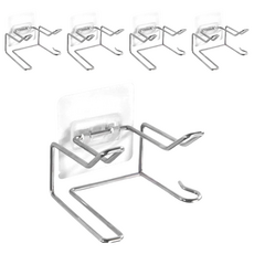 FANCY LIFE 不鏽鋼吹風機架, 原色, 5個 - 免釘免鑽, 浴室收納好幫手