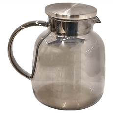 milomix 美樂美事 黑色元素玻璃茶壺, 胖胖款, 1.8L, 1個