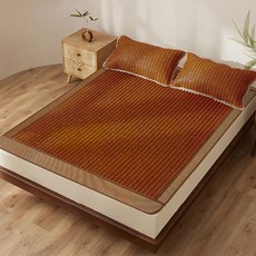 Aaron艾倫生活家 孟宗竹碳化3D透氣網布 麻將涼蓆/竹蓆/涼墊, 孟宗竹色