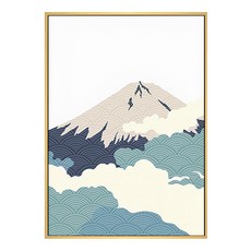 雲氣迷漫的富士山I 掛畫, 木色