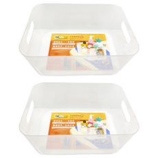 MORY 茂盛 文青整理盒(大) 透明收納盒 整理好幫手, 大(35 x 26 x 15cm), 00458, 2個