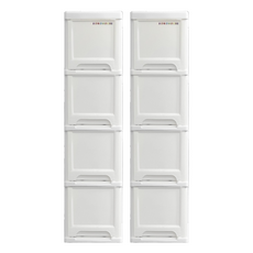 Bonohouse Slim 四層收納櫃，22公分寬，多種顏色可選, 白色, 2個