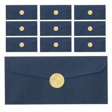 Tamsaa 紅包袋 10入 + 貼紙組, 1個, 深藍色(信封)、金色(貼紙)