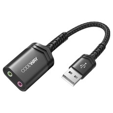 CODEWAY USB 外接音效卡 3極 高品質聲音輸出, 單一商品, 灰色, 1條