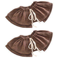 純棉紗布口水巾, 咖啡色, 2條