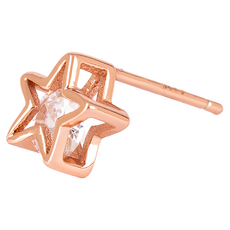 RADIANT STAR 璀璨之星雙子星願925純銀鏤空星星鋯石耳環 VRS165 1.1 x 1cm