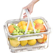 marbrasse 戶外野餐手提保鮮盒 3.4L 手提設計 透明盒身 附帶隔板, 1個, 1入