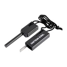 CAPTAIN STAG 鹿牌 便利起火棒 鎂合金 ABS樹脂 不鏽鋼, 黑色, 1個