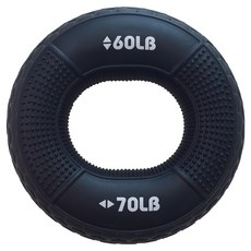 S-SportPlus+ 雙力度握力圈 黑色 60磅 矽膠材質 凸點防滑 輕巧便攜 握力訓練, 1個, 78.5 x 2.5mm