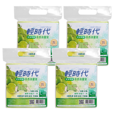 輕時代 花香清潔袋 韌力UP 耐重不滴漏 圓形厚底 香芬消臭, 45L, 4包