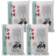 鴨間稻 有機長秈糙米 台灣產, 3kg, 4包