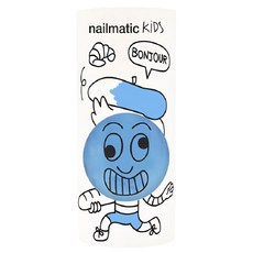 nailmatic KIDS 加斯頓水漾亮彩指甲油, 天空藍, 8ml, 專為兒童設計, 1瓶