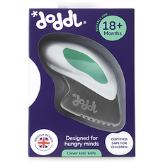 doddL 人體工學兒童學習餐刀, 304不鏽鋼 ABS樹脂 環保保熱塑性彈體(TPE)材質, 白色 + 綠色, 學習餐刀, 1個