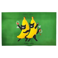 西格傢飾 多巴胺療癒貓咪軟珪藻土地墊, 40 x 60cm, 藝術黑貓C