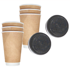 Drink 渴 雙層隔熱杯 含蓋 6個, 2組