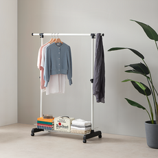 衣架專家 移動式衣架, 95 x 44 x 100~160cm, 黑色 + 白色