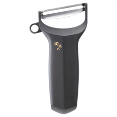 日本貝印KAI 關孫六 Y型 好握式 蔬果削皮器 不鏽鋼刀片 ABS樹脂刀片本體, 時尚黑, 1個