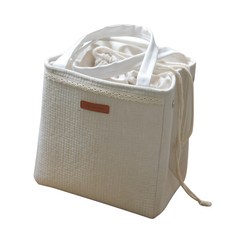 Aryko 亞麻製保溫袋 手提保溫保冷袋, 奶油色, 1入