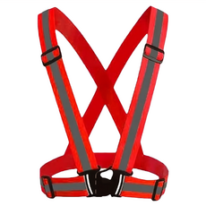 彈力伸縮安全防護反光背心帶, 螢光紅, 1件, 彈性